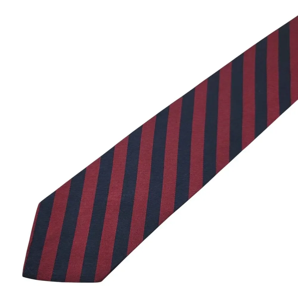 Vintage Brooks Brothers Makers Silk Tie USA Burgundy Navy Repp Stripe Vintage